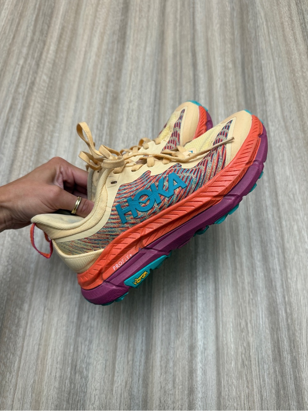 Hoka One One Mafate Speed 4 Sneakers Women's Size 5 in Impala / Flame Color